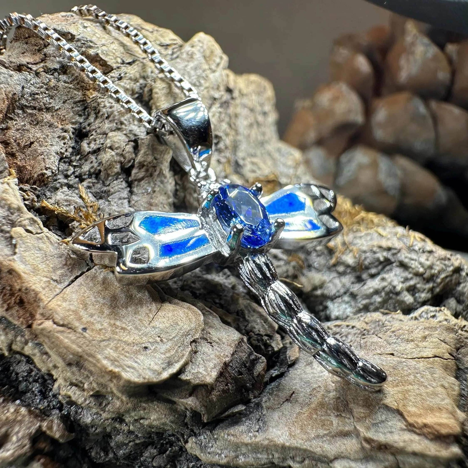 Blue Dream Dragonfly Necklace - 18