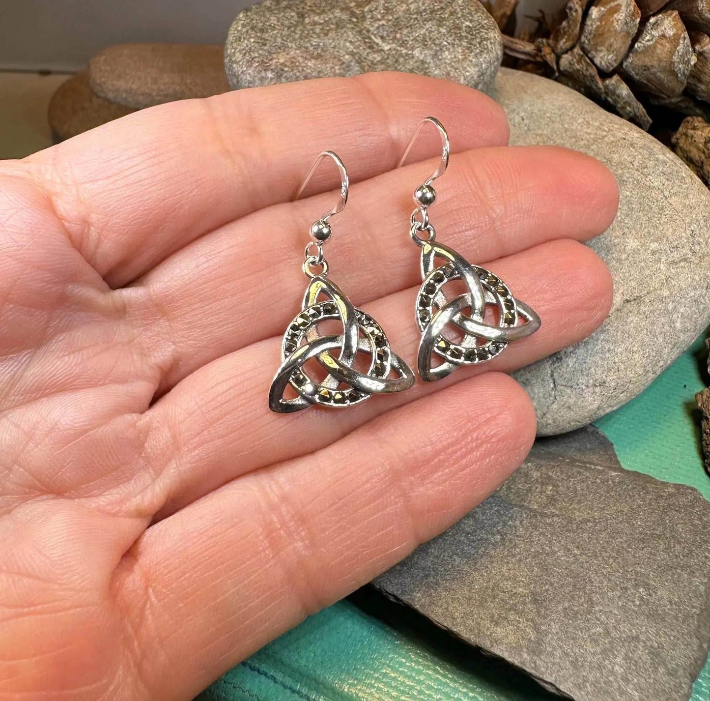 Triquetra Marcasite Earrings - 