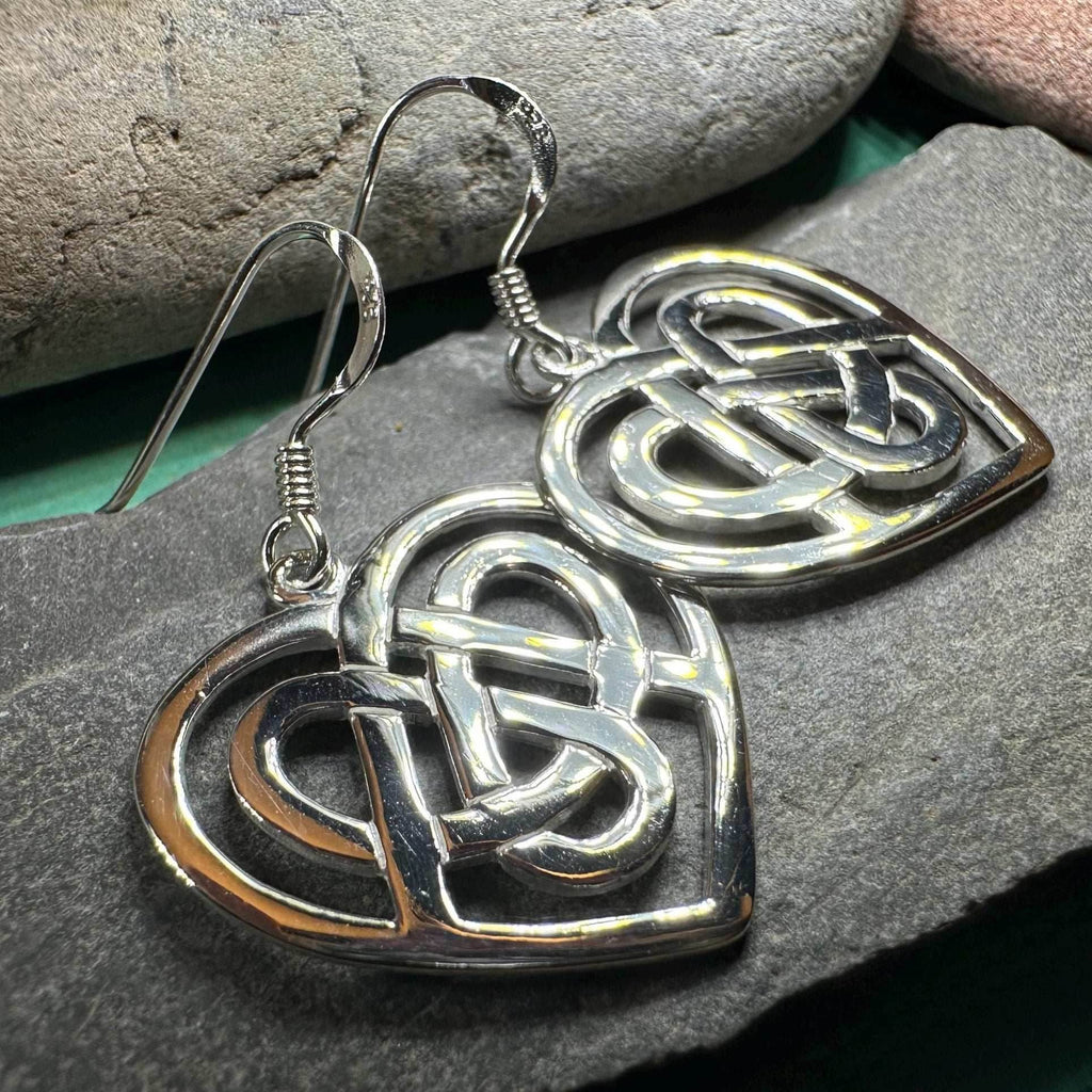 Gràidhear Celtic Heart Earrings - 