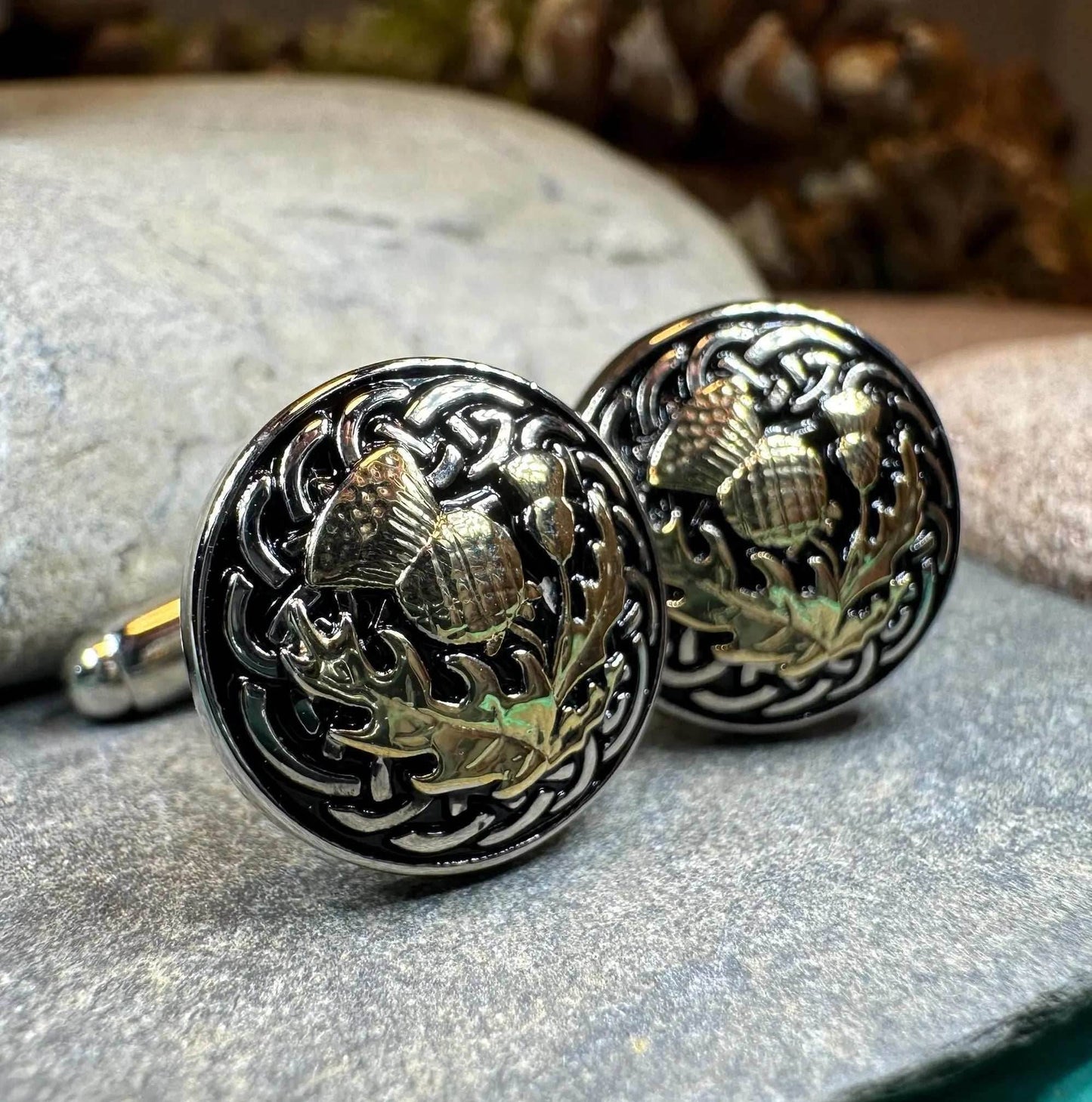 Golden Thistle Cuff Links - 