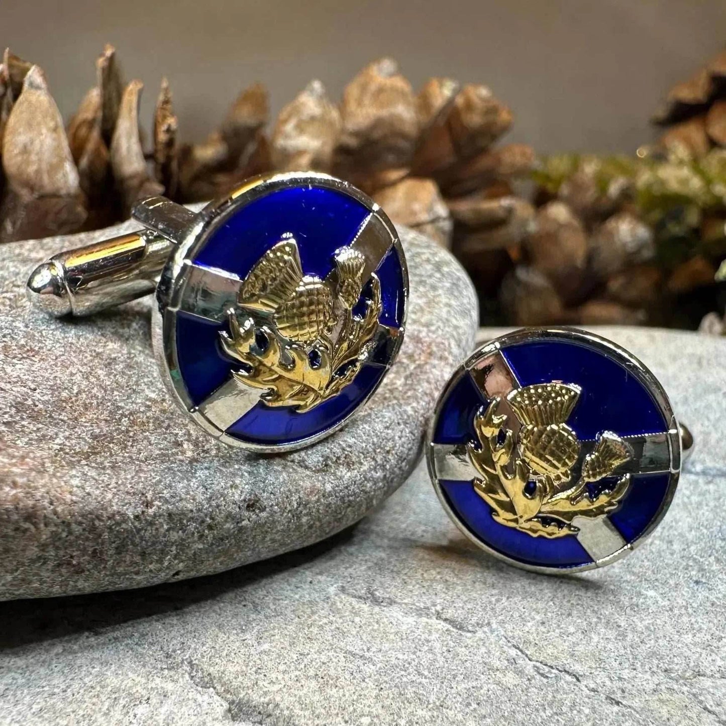 Saltire Thistle Cuff Links - 