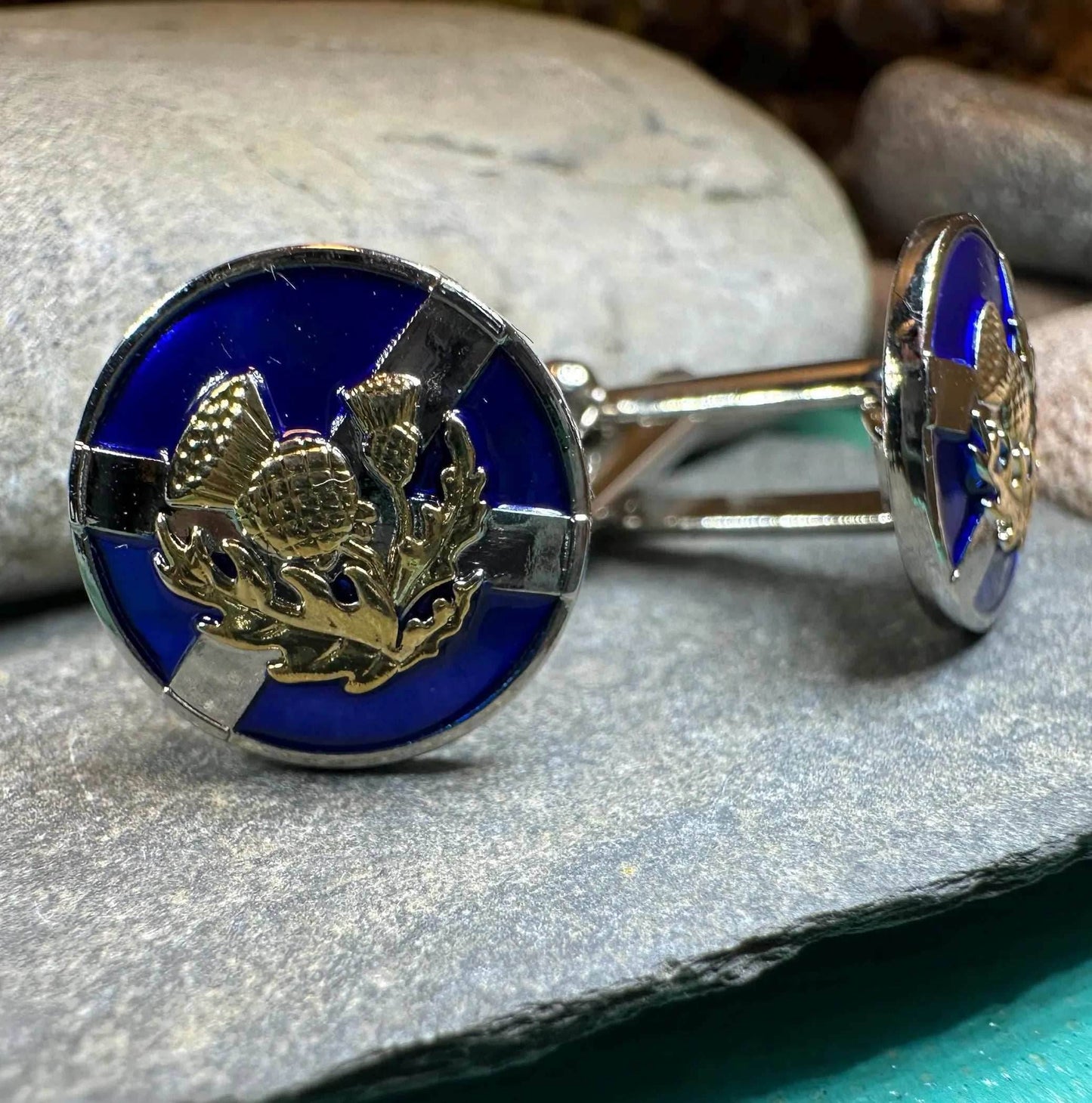 Saltire Thistle Cuff Links - 
