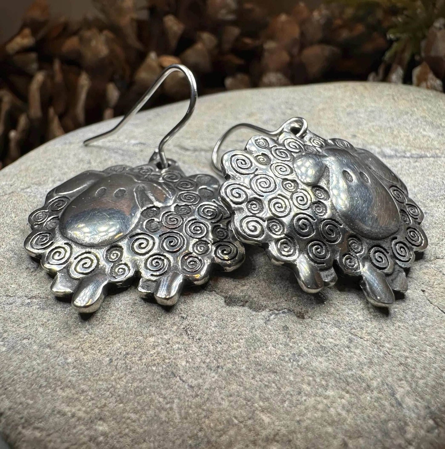 Wooly Sheep Earrings - 