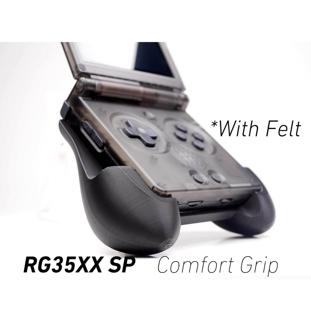 Anbernic RG35XX-SP Comfort Grip Felt Lining Case with Felt Wrap Ergonomic RG35X Handheld RG35 SP Back Plate Cover Scratch Protection - White
