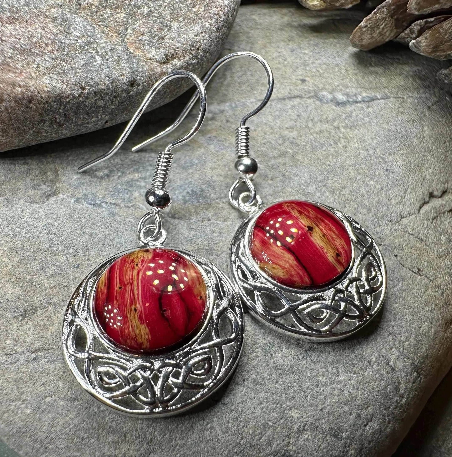 Heathergems Celtic Knot Earrings - Red