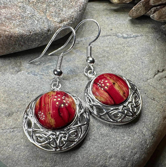 Heathergems Celtic Knot Earrings - Red