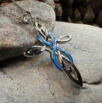 Infinity Celtic Cross Necklace - 18 / Blue