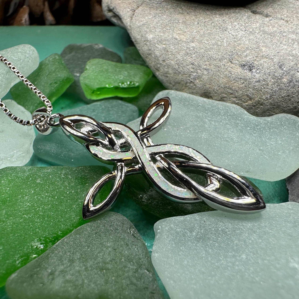 Infinity Celtic Cross Necklace - 18 / Blue