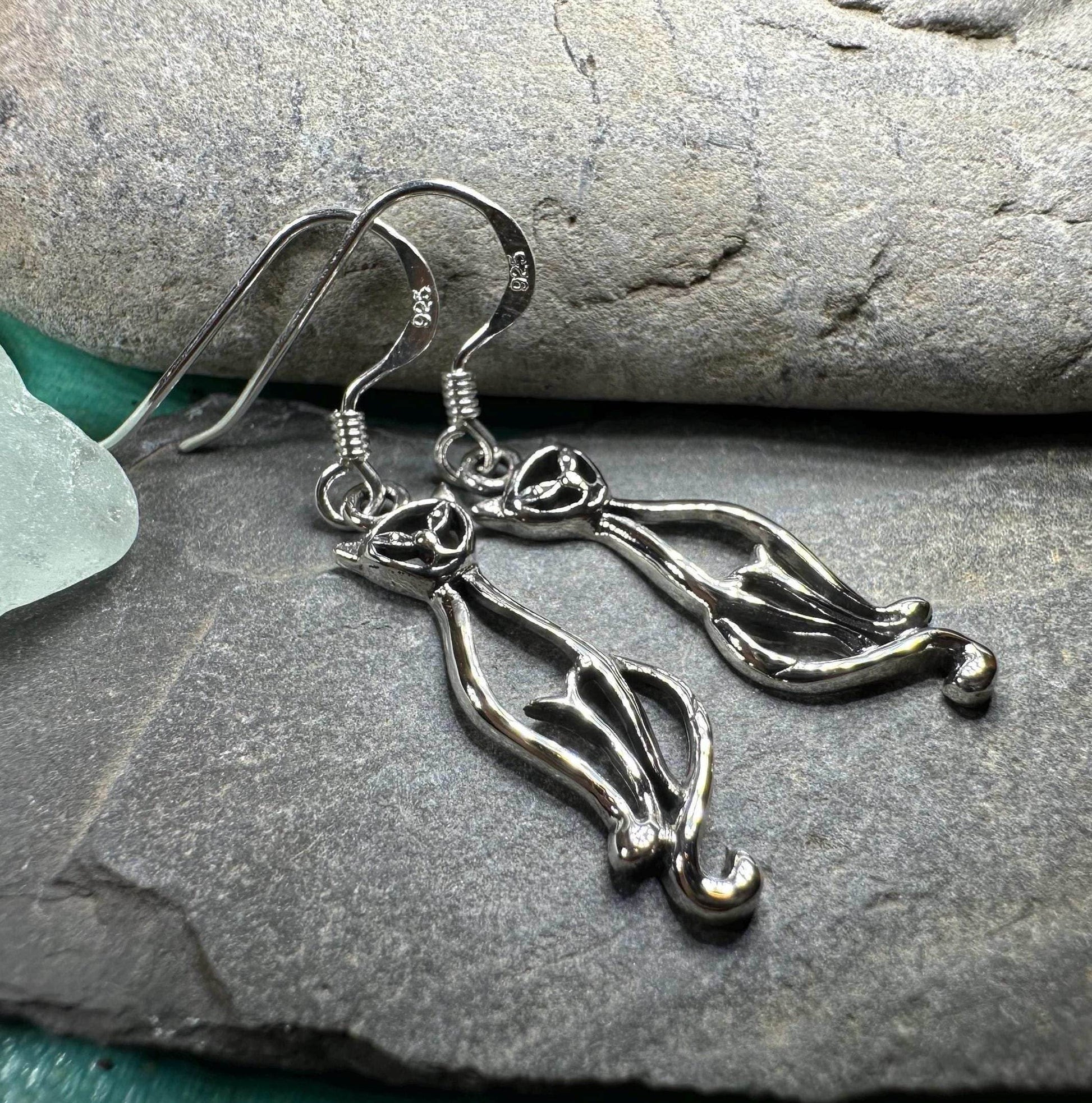 Roxie Celtic Cat Earrings - 