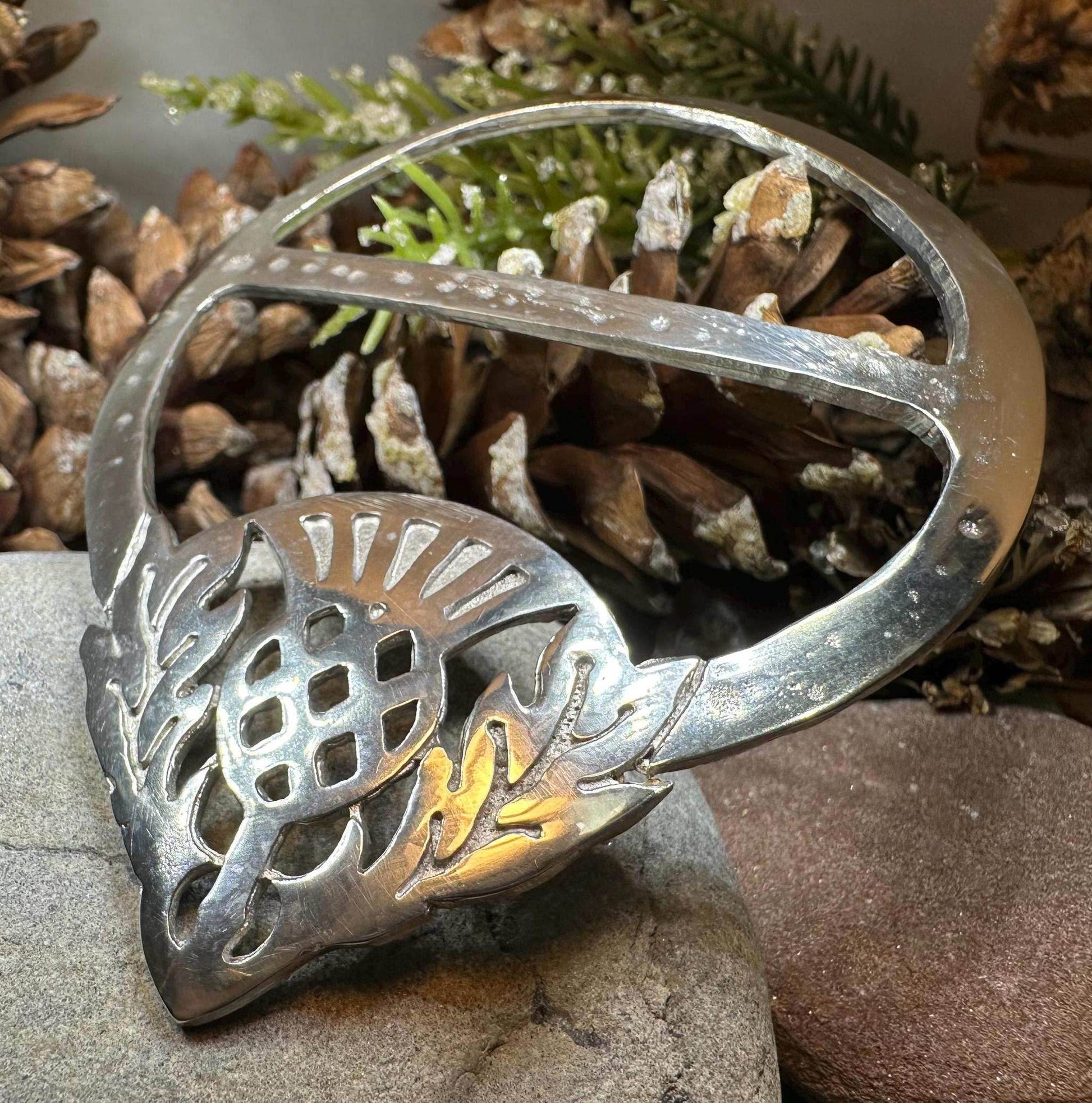 Celtic Thistle Scarf Ring - 