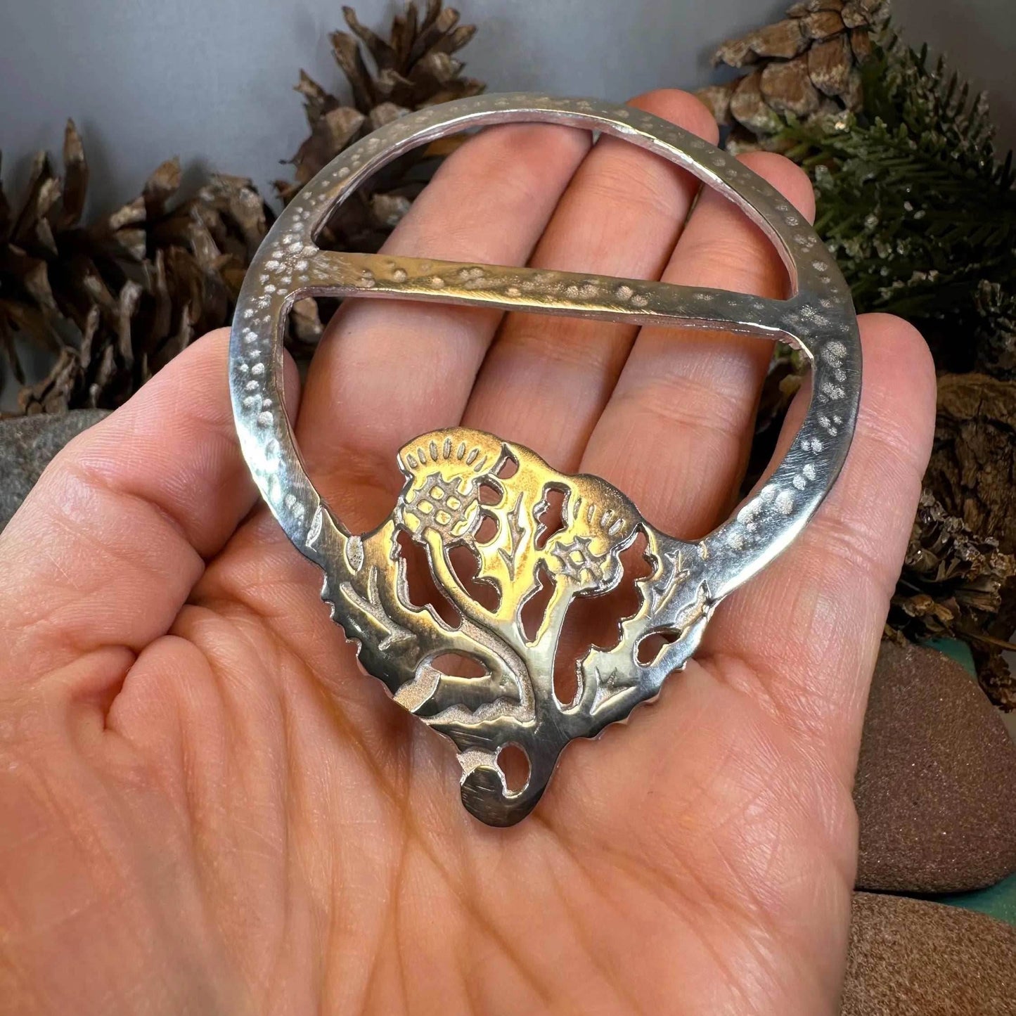 Double Thistle Scarf Ring - 