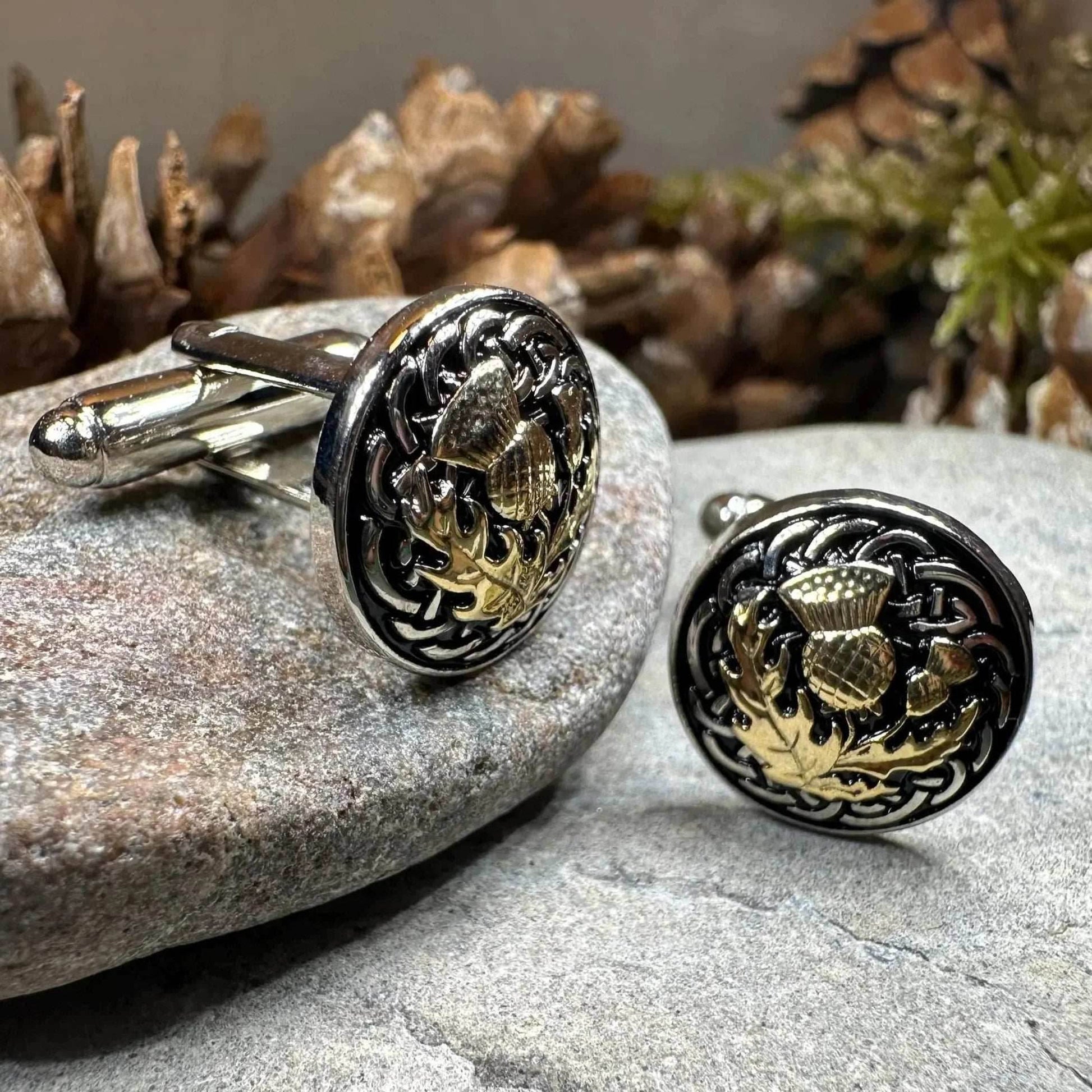 Golden Thistle Cuff Links - 