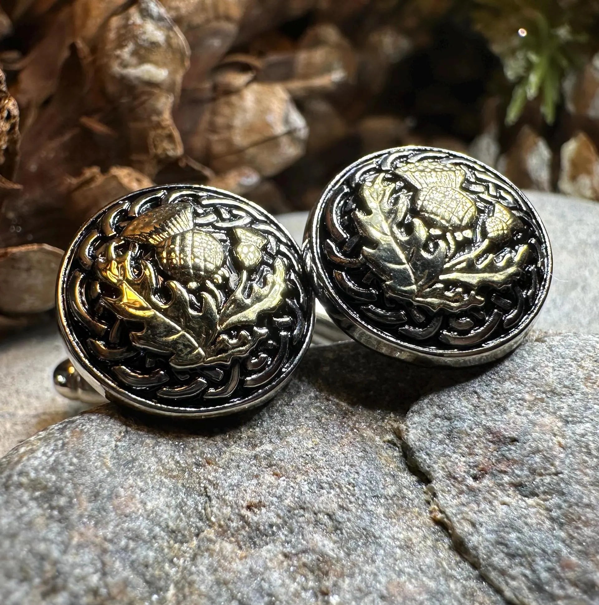 Golden Thistle Cuff Links