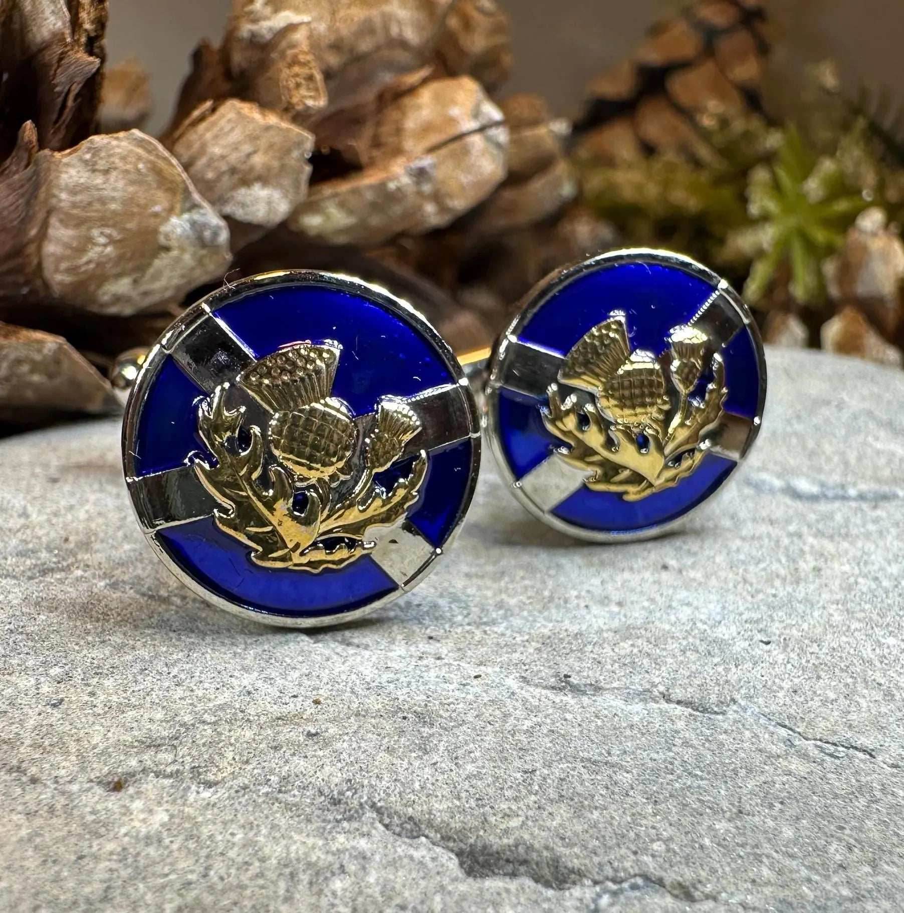 Saltire Thistle Cuff Links - 