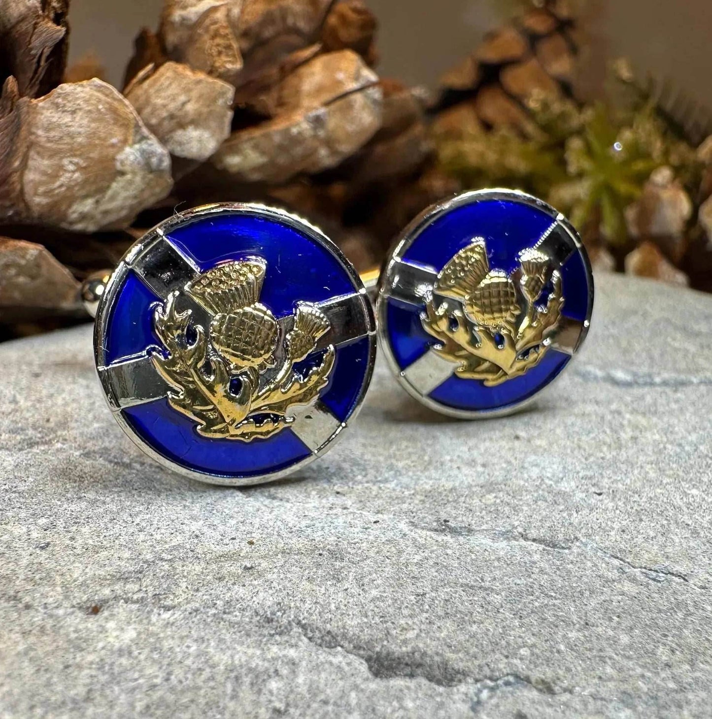 Saltire Thistle Cuff Links - 