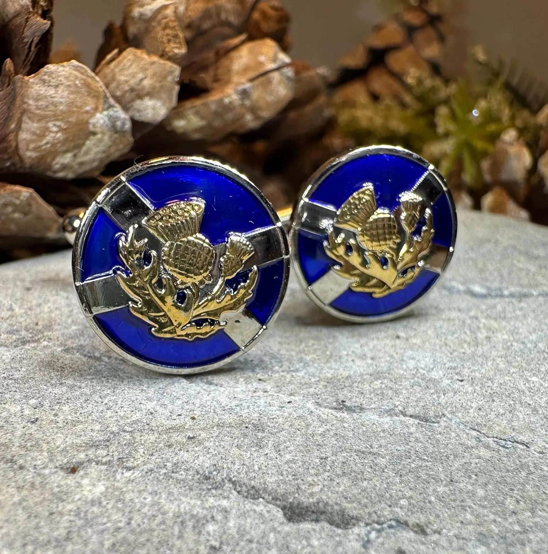 Saltire Thistle Cuff Links - 