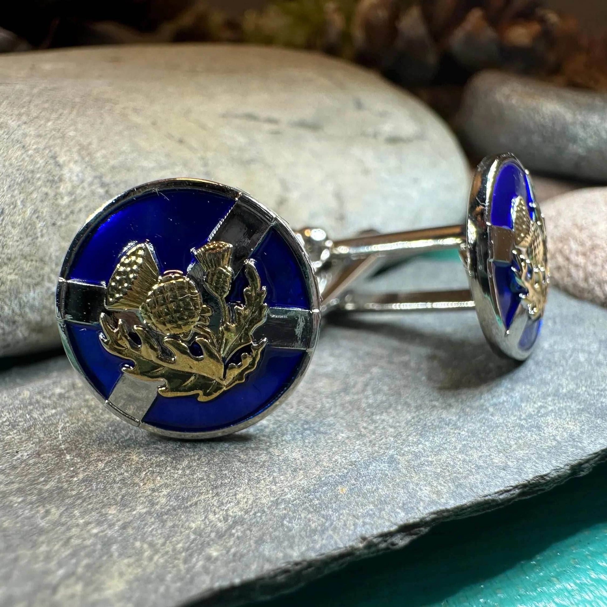 Saltire Thistle Cuff Links - 