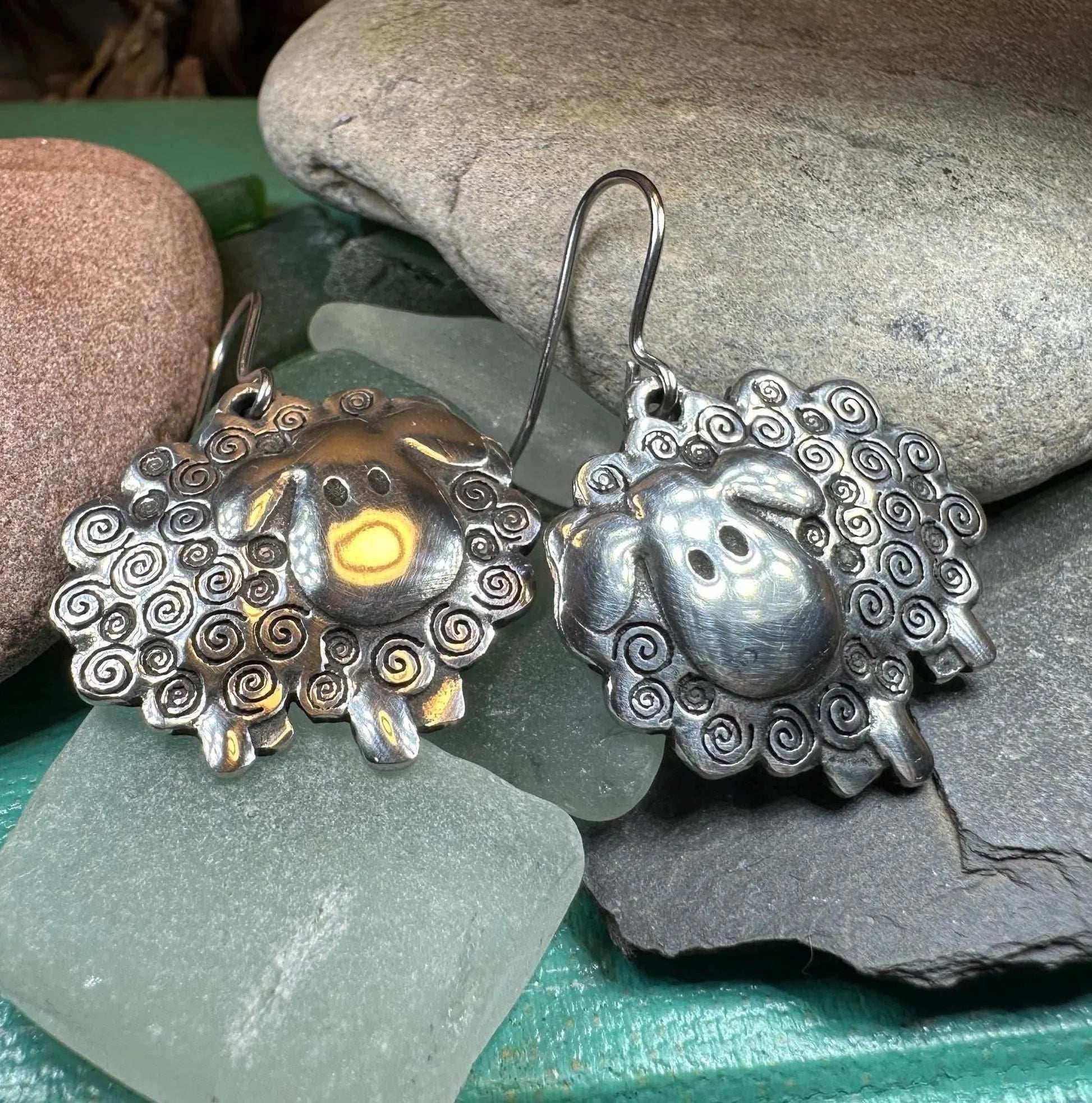 Wooly Sheep Earrings - 