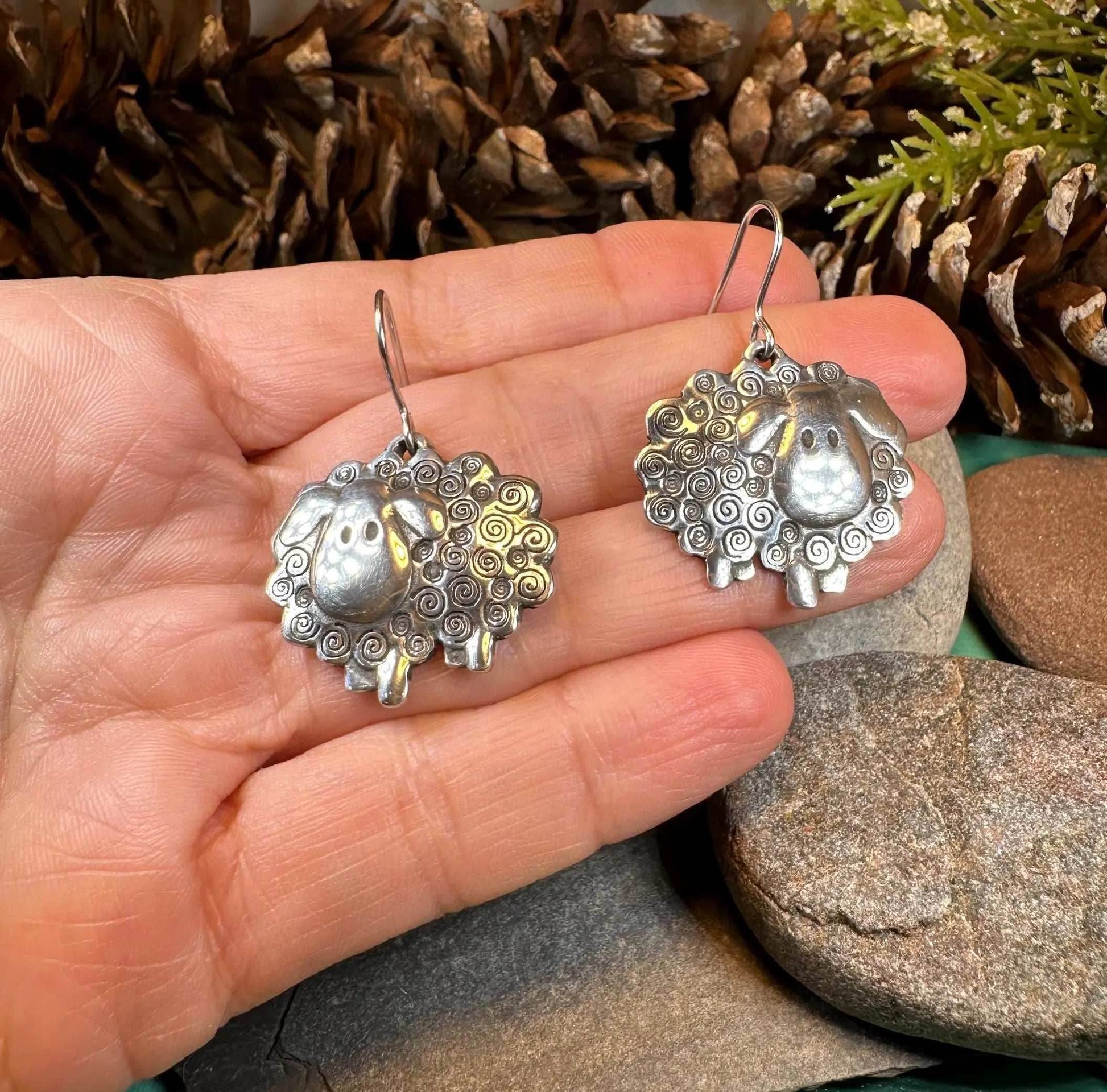 Wooly Sheep Earrings - 