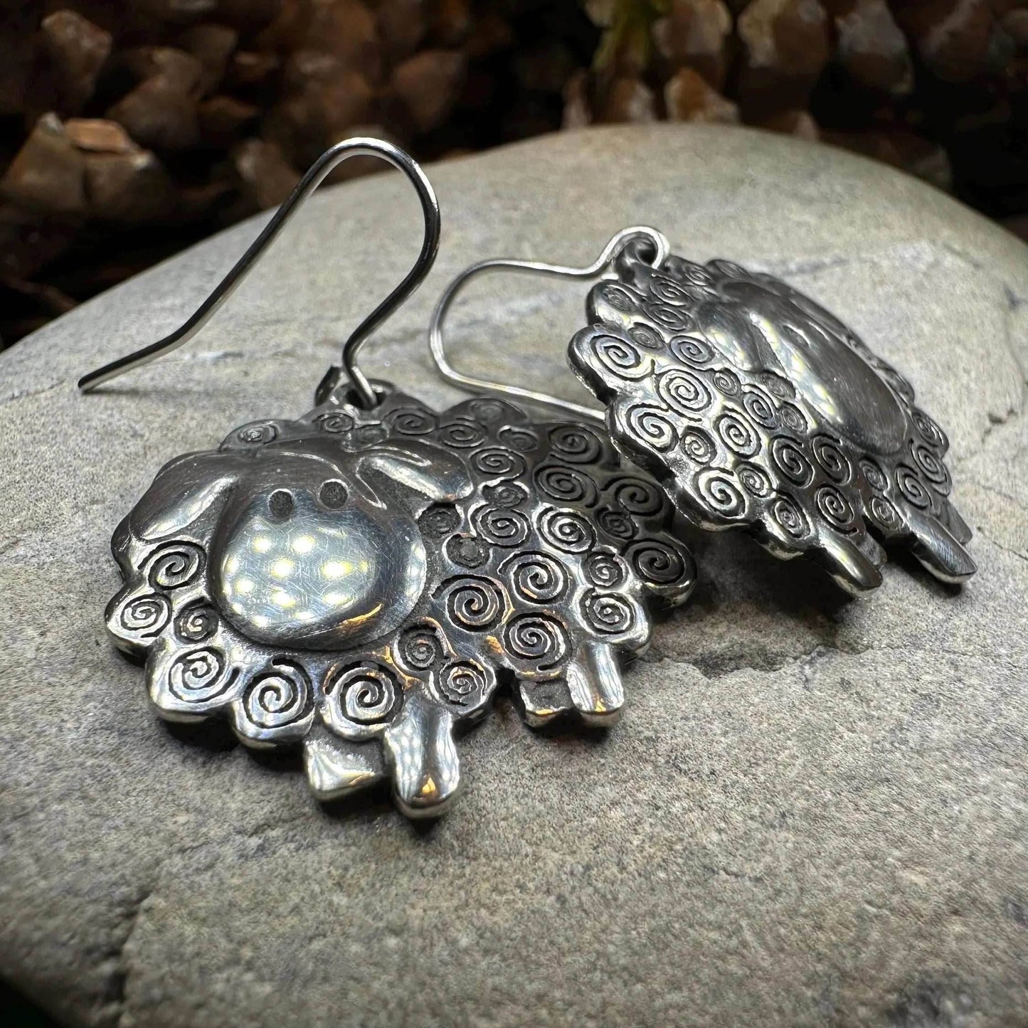 Wooly Sheep Earrings - 