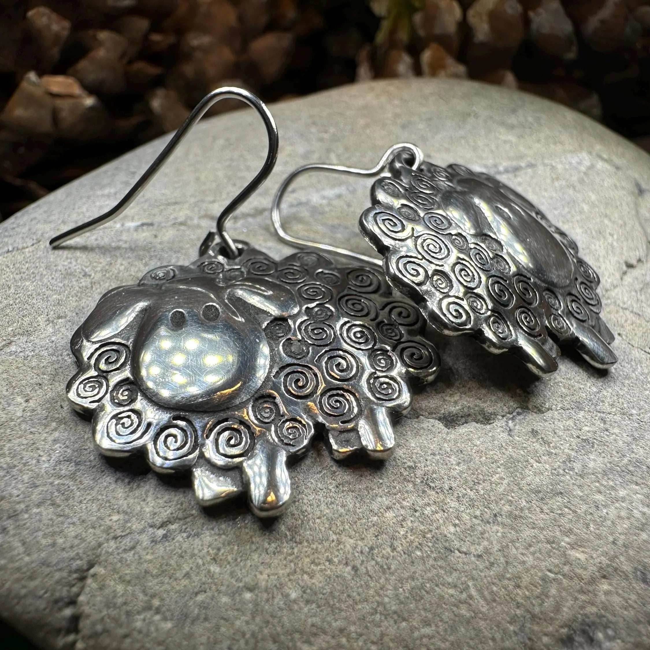 Wooly Sheep Earrings - 