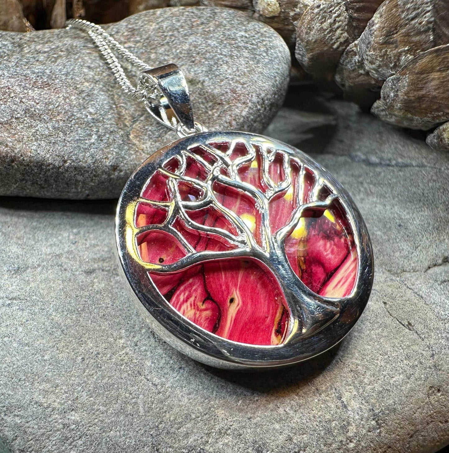 Heathergems Tree of Life Necklace - Red