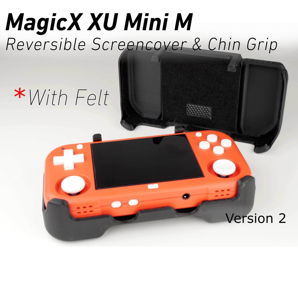 MagicX XU Mini M Grip 2-in-1 MINI M Screen Cover Reversible Comfort Grip Felt Lining Case with Felt Wrap Ergonomic Handheld two in one - Gray