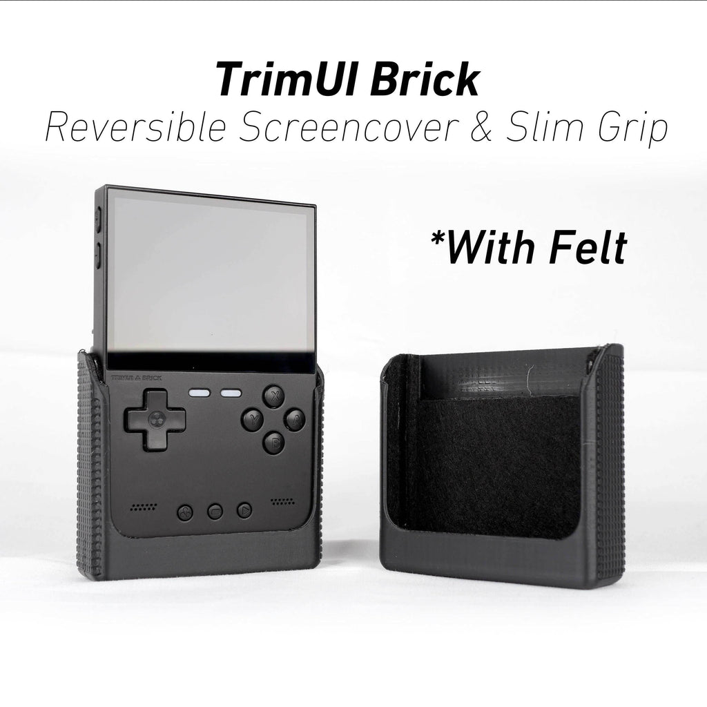 TrimUI Brick Reversible Screen Cover Slim Chin Grip Felt Screen Protector | Gaming Handheld Protection with Fun Textured Pattern for Fidgets - Blue
