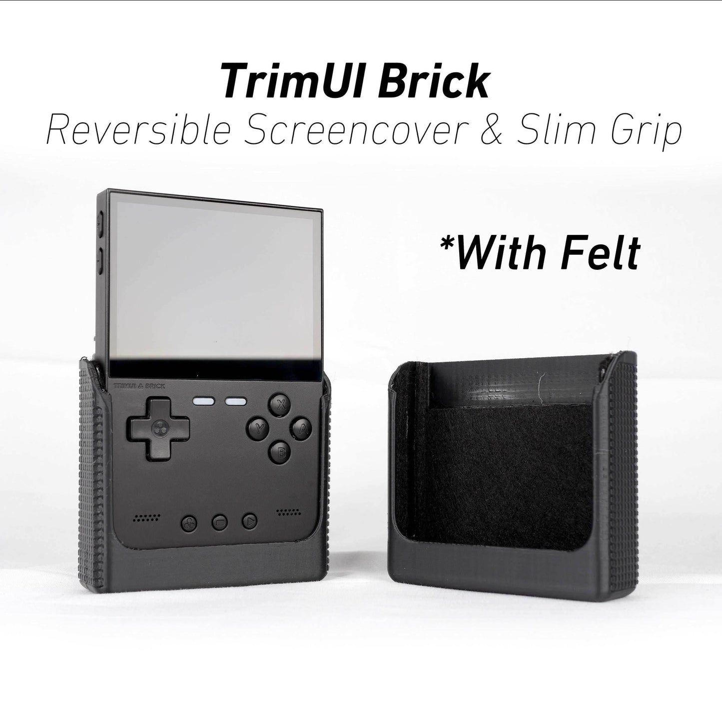 TrimUI Brick Reversible Screen Cover Slim Chin Grip Felt Screen Protector | Gaming Handheld Protection with Fun Textured Pattern for Fidgets - Blue