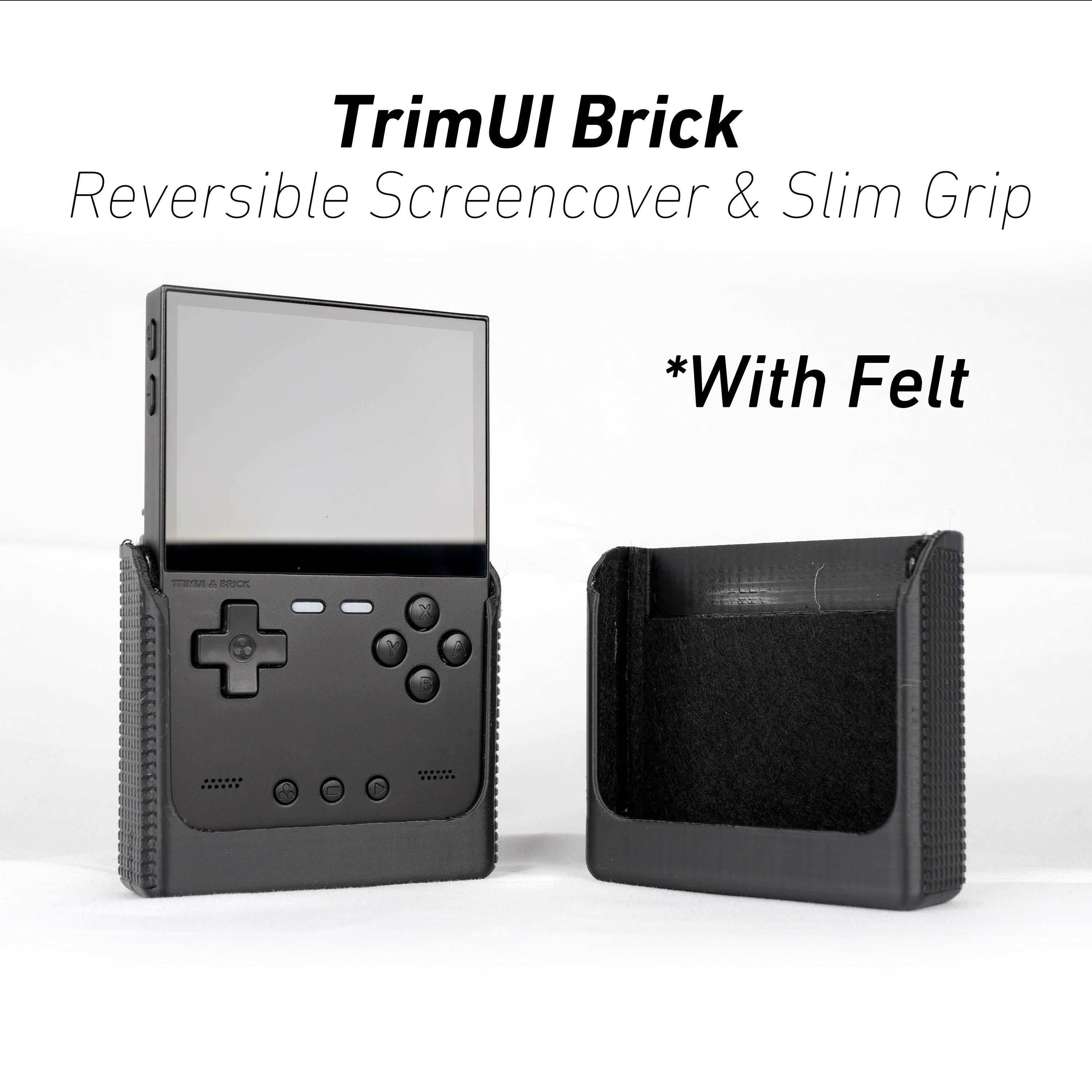TrimUI Brick Reversible Screen Cover Slim Chin Grip Felt Screen Protector | Gaming Handheld Protection with Fun Textured Pattern for Fidgets - Blue
