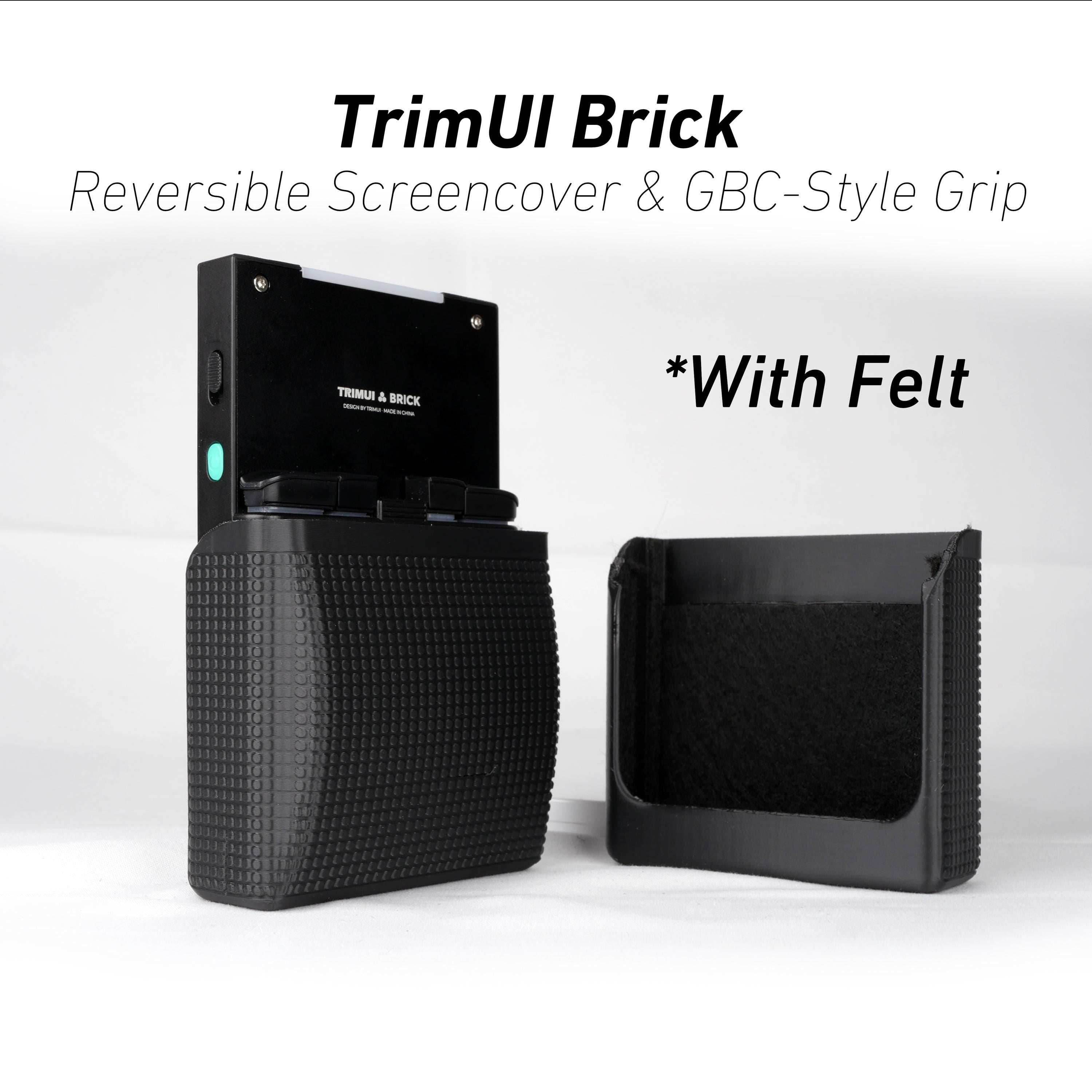 TrimUI Brick Reversible Screen Cover GBC Style Chin Grip Felt Screen Protector - Red