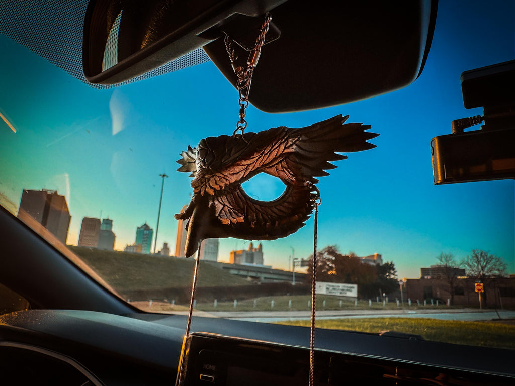 Wise Owl Leather Mini Mask – Handcrafted Charm for Rearview Mirrors, Handbags, Lanyards, Party Favors & More