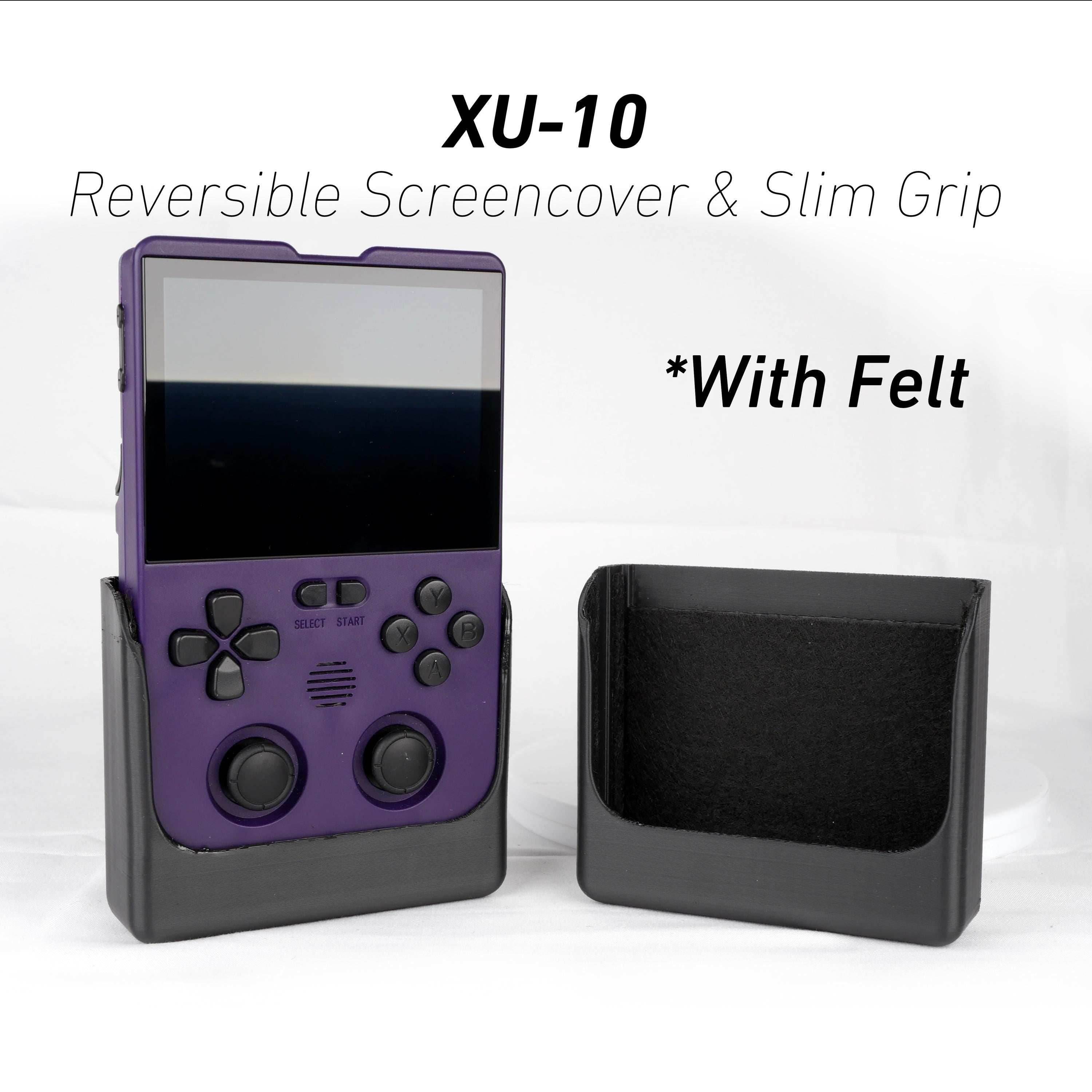 XU 10 Reversible Screen Cover Slim Chin Grip Felt Screen Protector - White