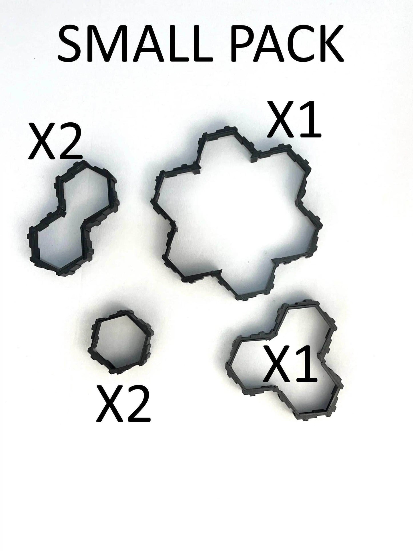 Hero Scape Riser Pieces Pack | Grow Your Landscape Battle Arena | Paintable Miniature Board Game | Connects with Existing Terrain Hex Tiles - Large Pack / Black