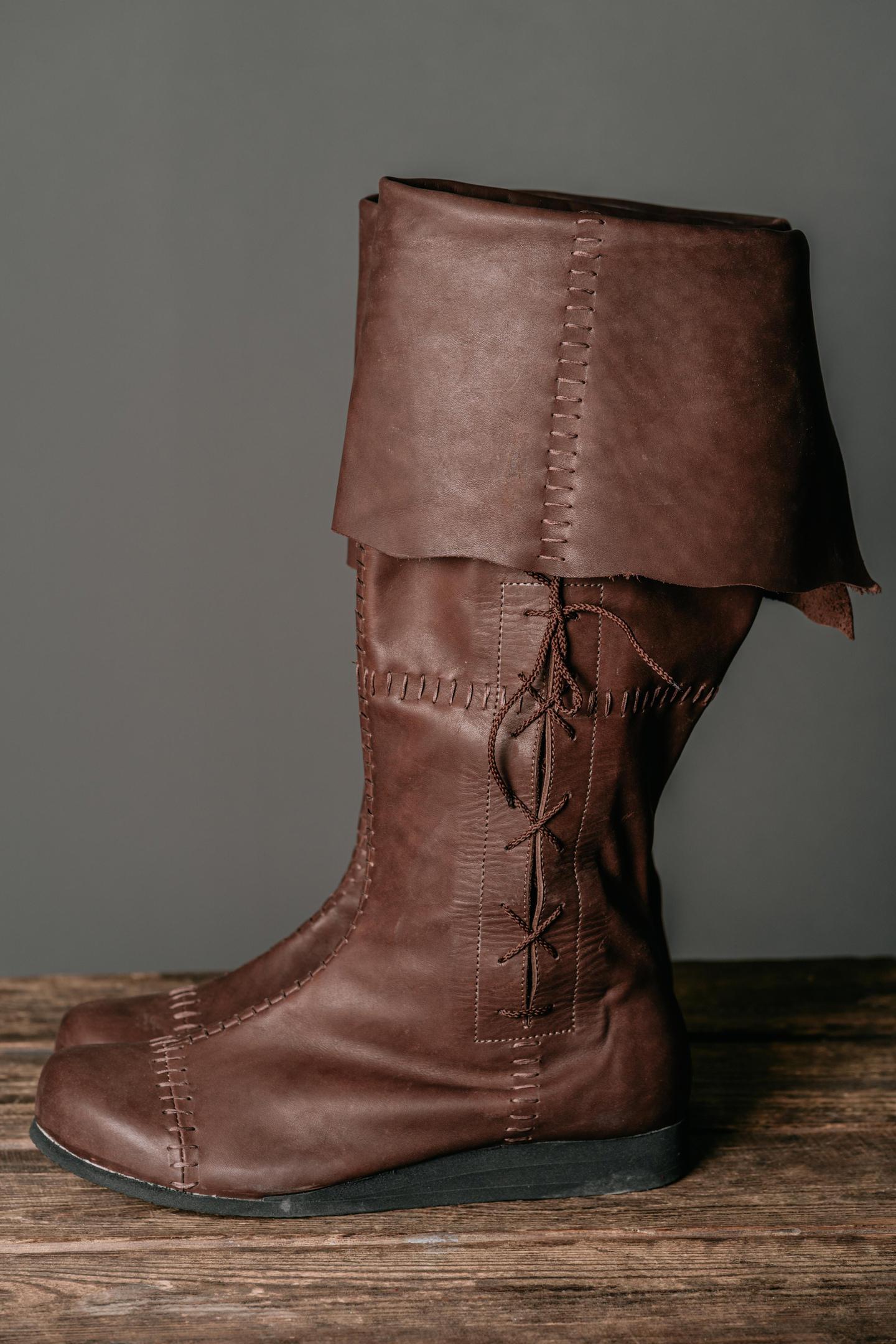 Brown High Leather Boots "Aragorn"