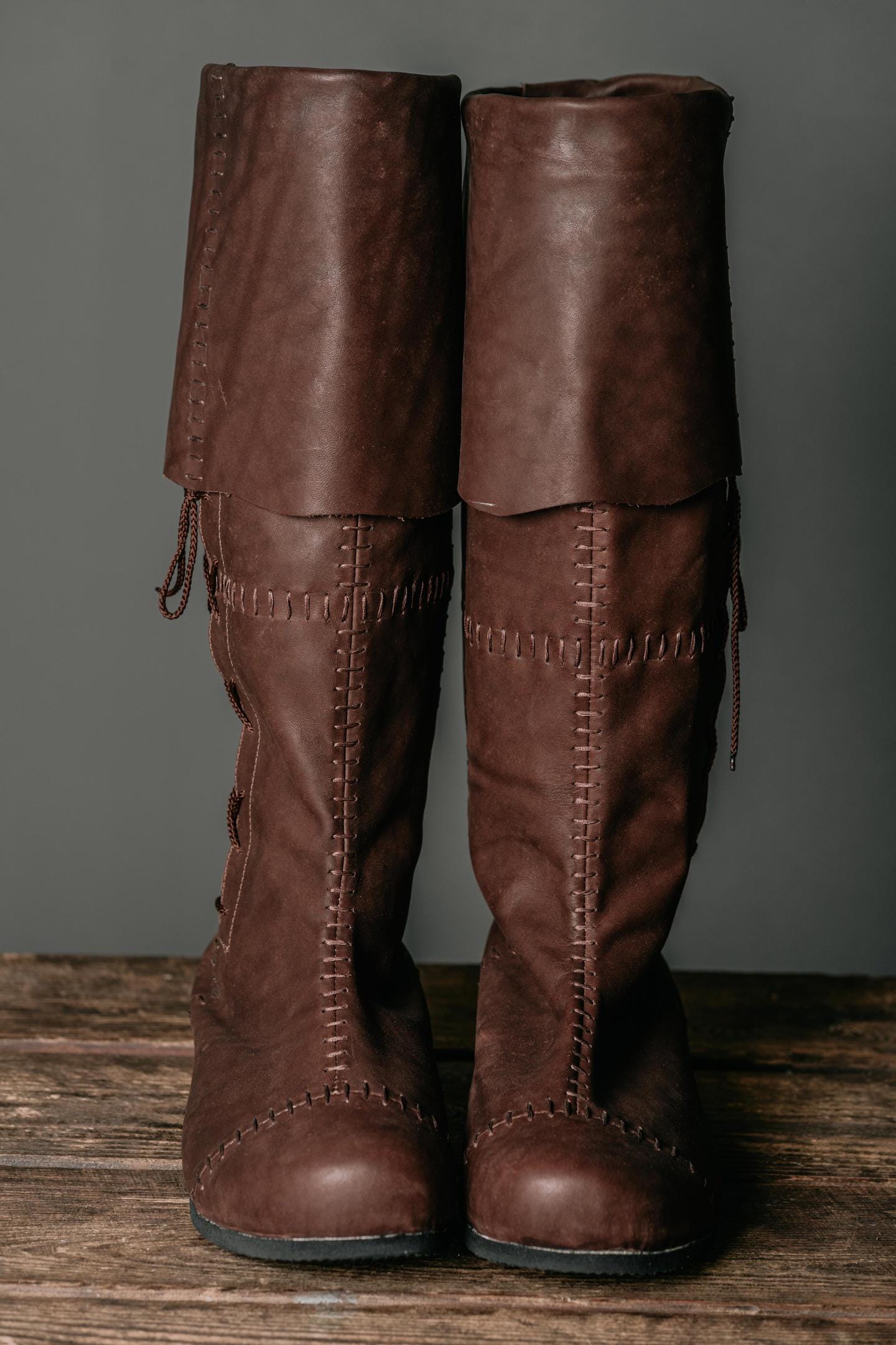 Brown High Leather Boots "Aragorn"