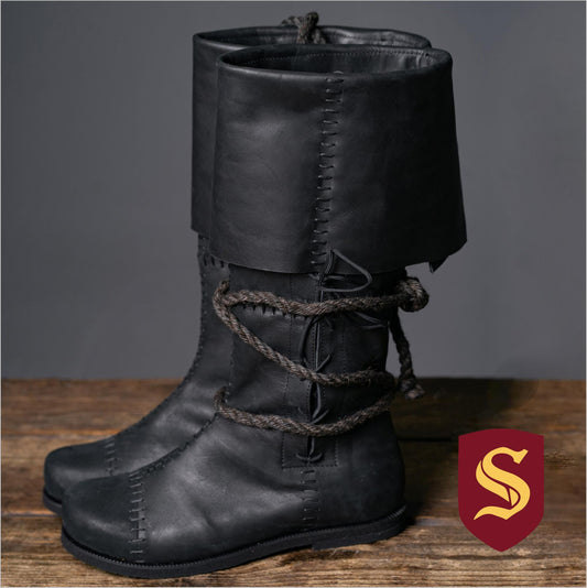 Black High Leather Boots "Aragorn"