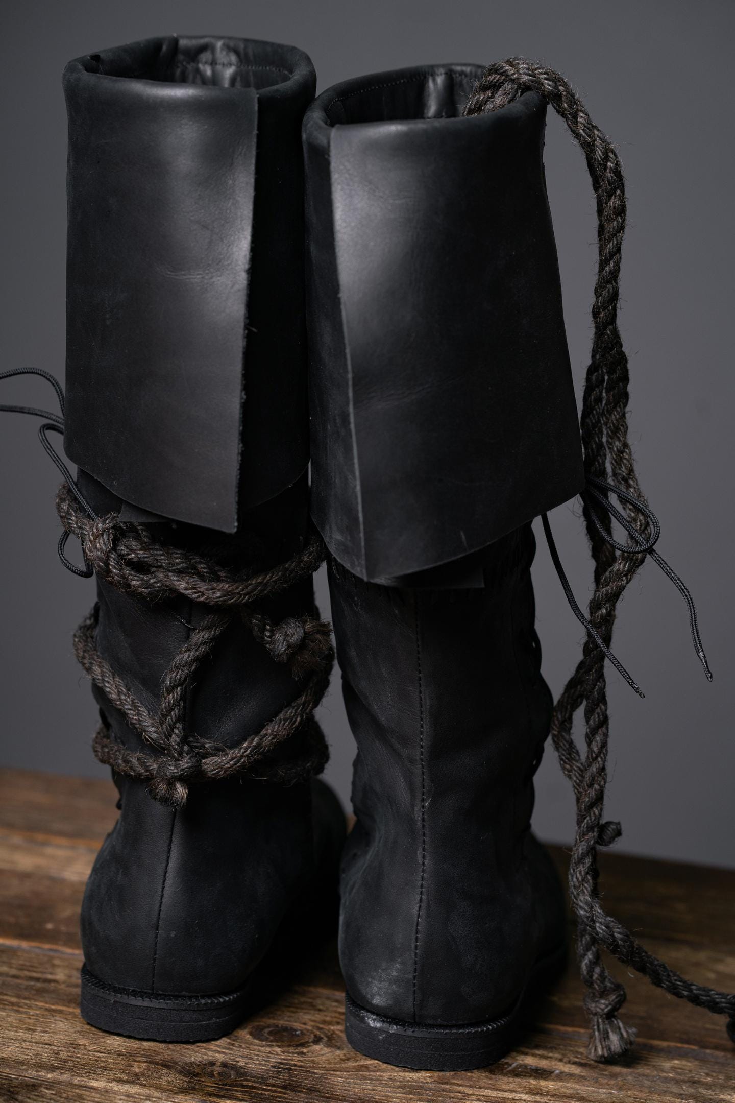 Black High Leather Boots "Aragorn"