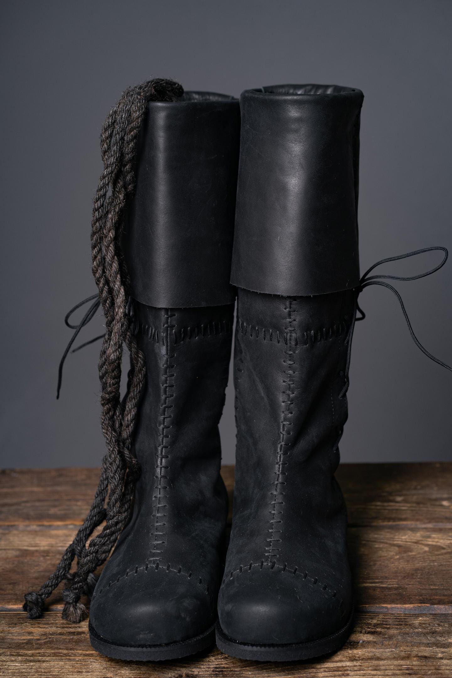 Black High Leather Boots "Aragorn"