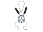Geometric Bunny Leather Mini Mask – Handcrafted Charm for Rearview Mirrors, Handbags, Lanyards, Party Favors & More