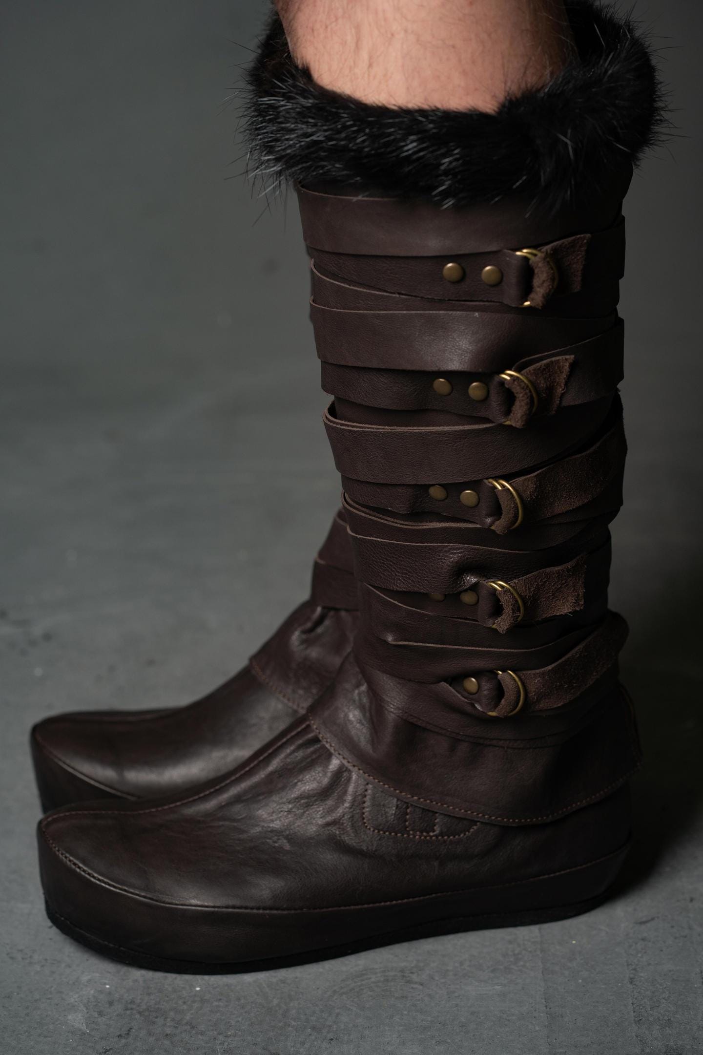 Brown Leather Boots "Assassin"