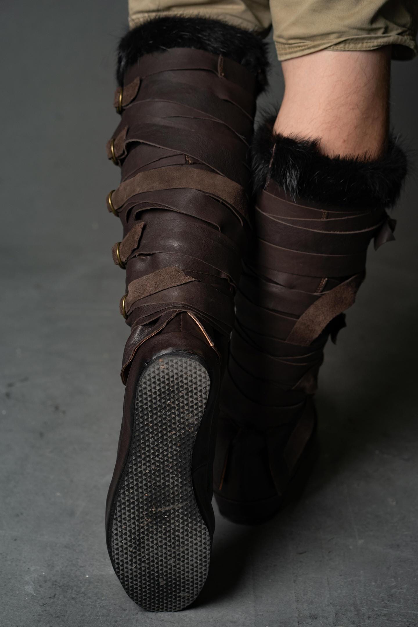 Brown Leather Boots "Assassin"