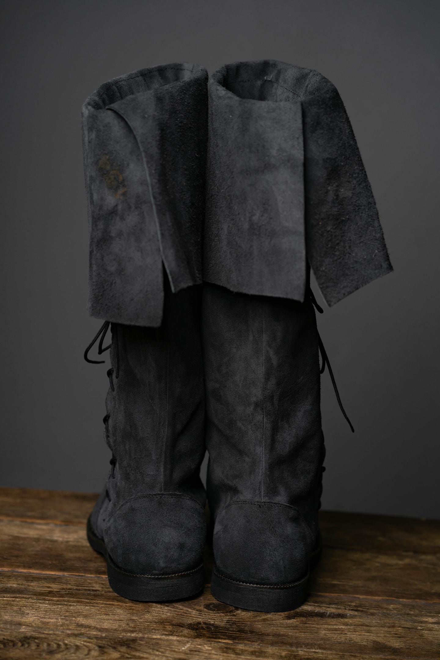 Medieval Black Suede Boots "Ranger"