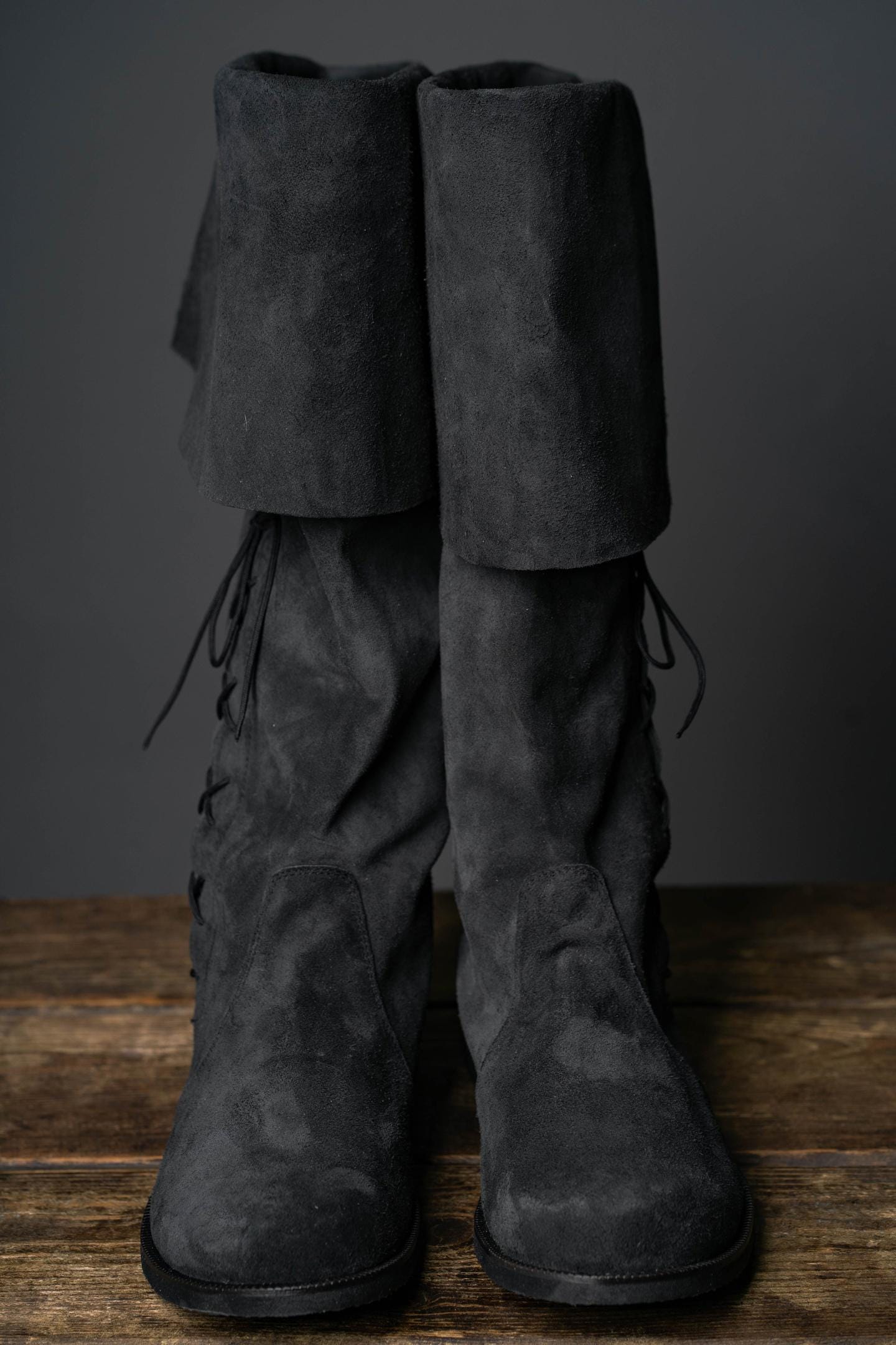 Medieval Black Suede Boots "Ranger"