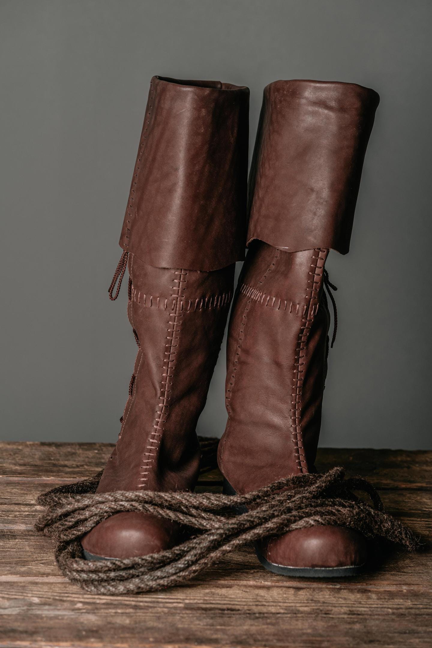 Brown High Leather Boots "Aragorn"