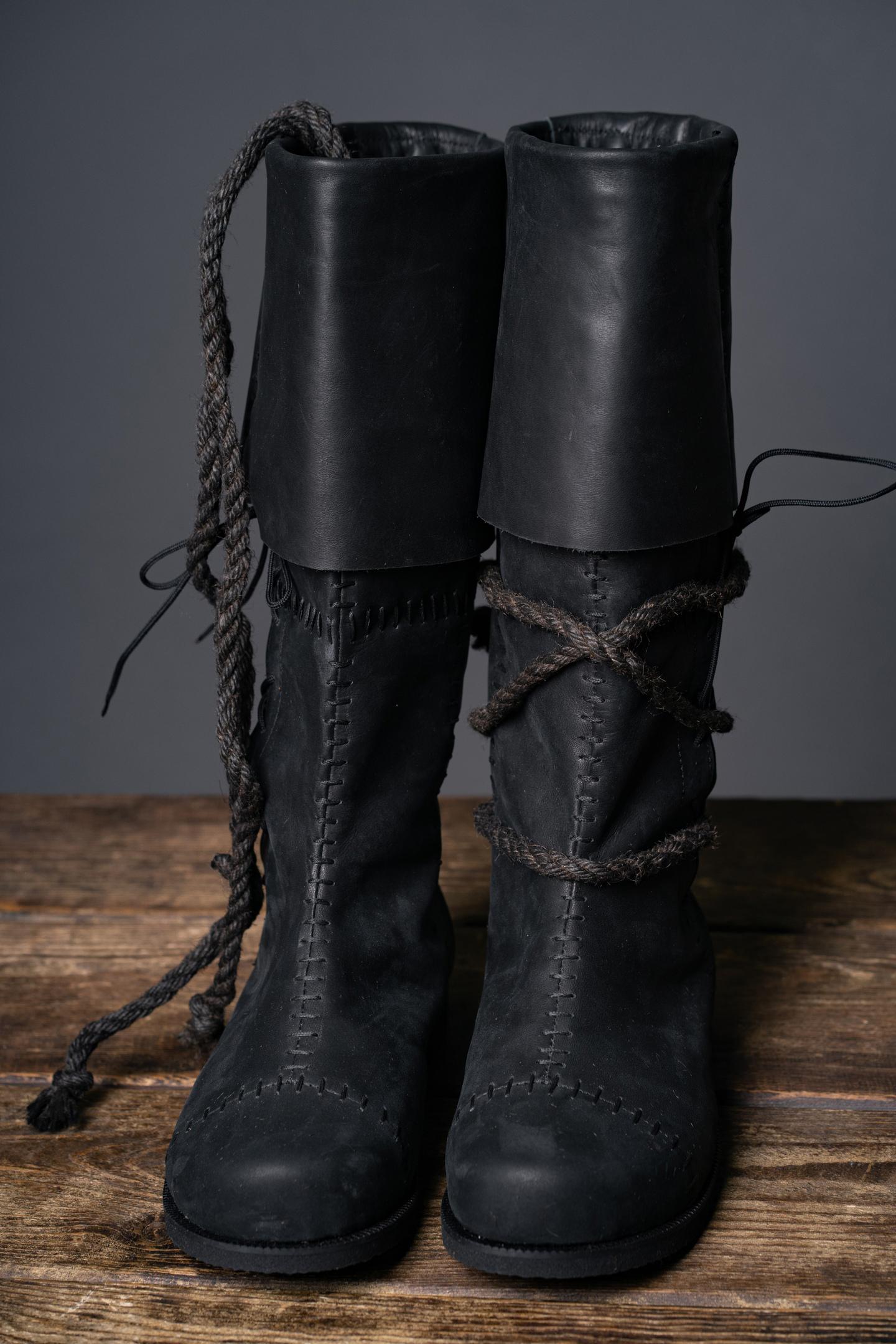 Black High Leather Boots "Aragorn"