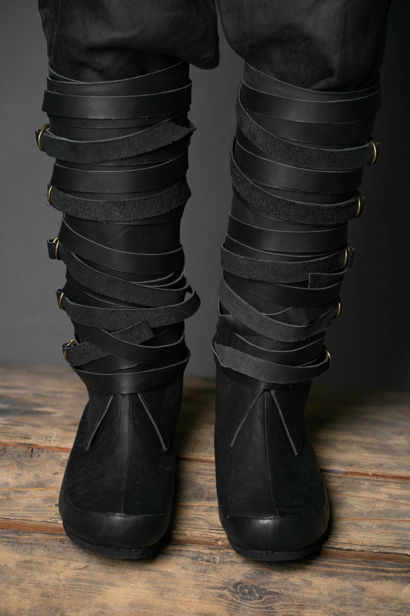 Black High Leather Boots "Assassin"