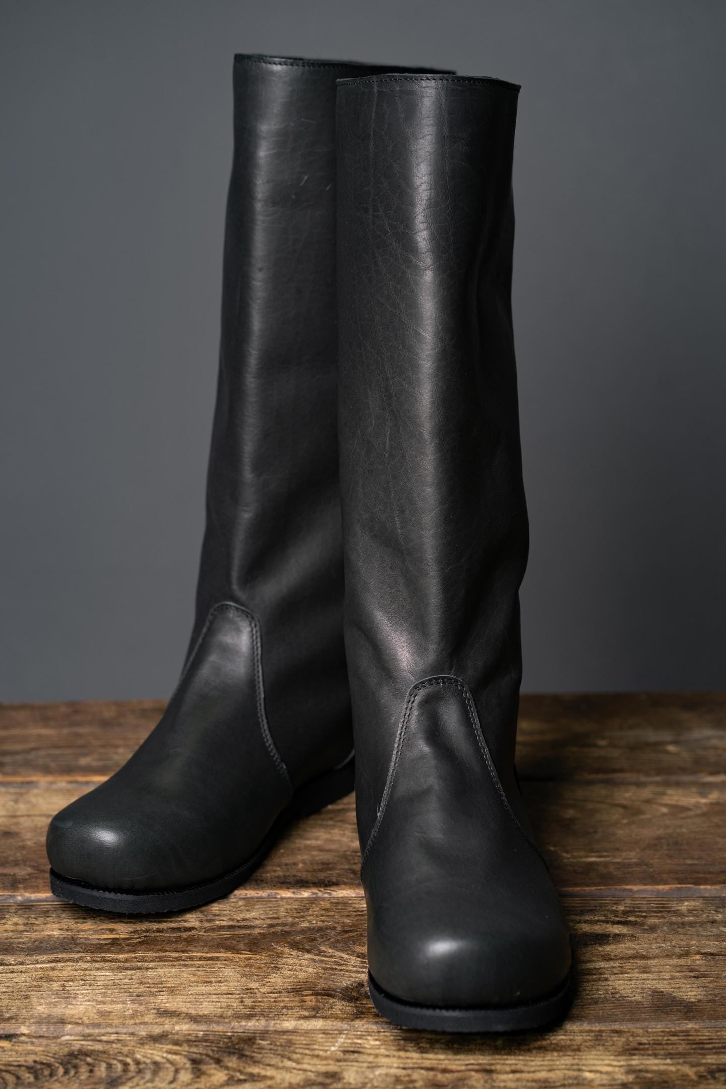 Black High Leather Boots "Ragnar"