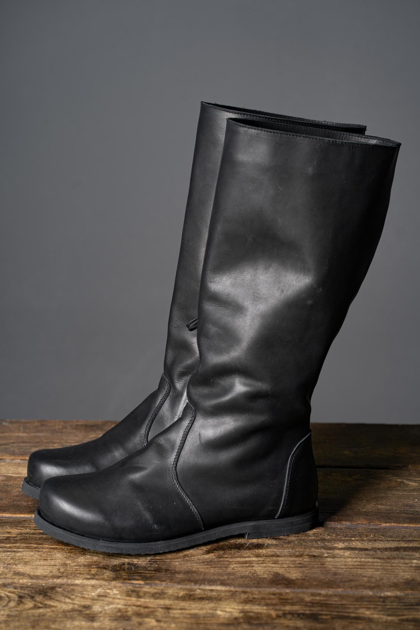 Black High Leather Boots "Ragnar"