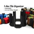 Hero Scape Single Hex Organizer | Stack and Maintain Your Single Hex Pieces | Paintable Miniature Board Game | Bin Box Container Storage - 8 Hex Height